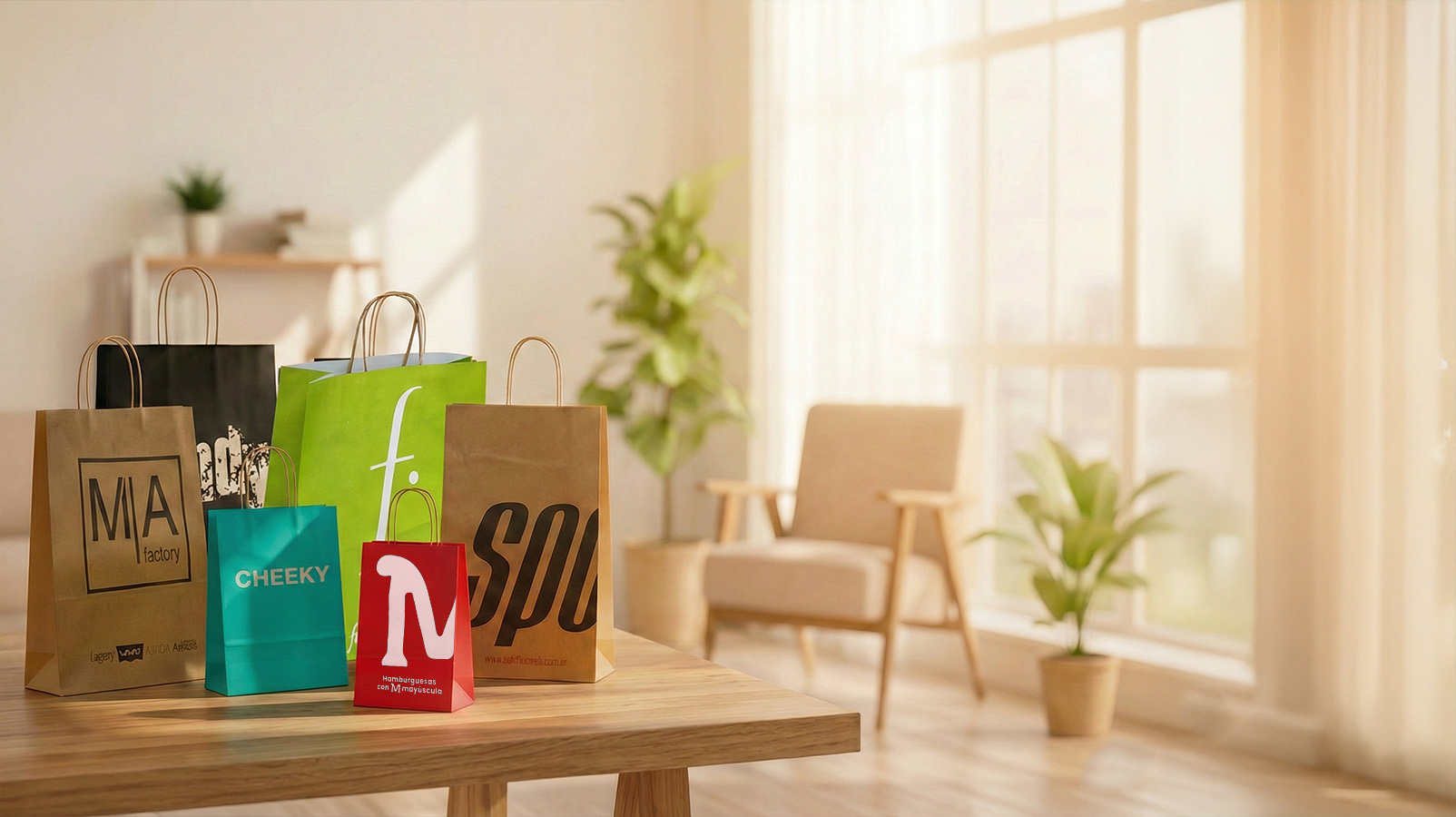 Bolsas de papel coloridas personalizadas